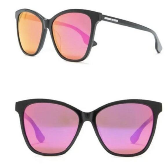 McQ Alexander McQueen Sunglasses 55mm black with pink lenses - Picture 1 of 12
